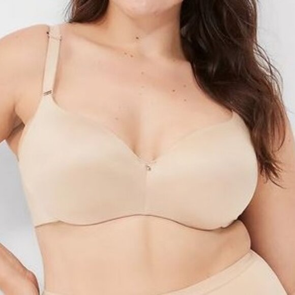 NWT Cacique Invisible Backsmoother Lightly Lined Balconette Bra 50C - Tan/Beige - Picture 2 of 5